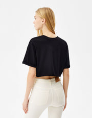 Sleeve cropped T-shirt